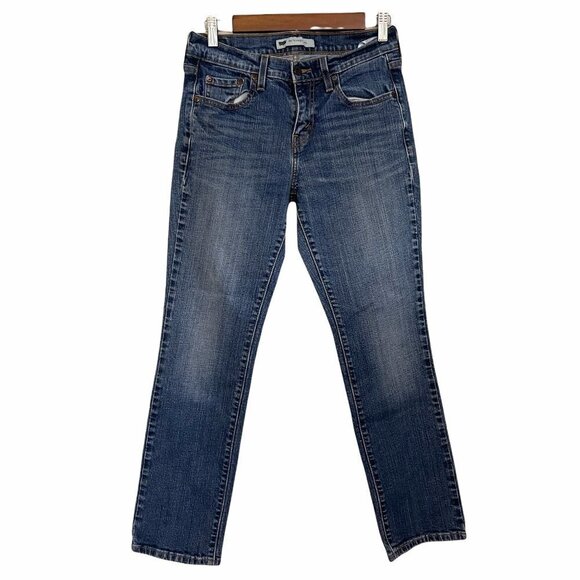 Levi's Women's 505 Straight Leg Medium Wash Mid Rise Denim Blue Jeans Size 27 - Picture 1 of 9
